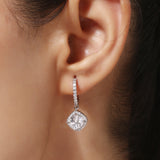 Silver Plated White CZ Stone Hanging Earrings