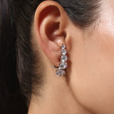 Silver Plated White CZ Stone Earrings