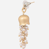Gold Plated Shell Pearl Hanging Earrings