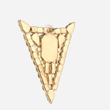 Triangle Gold Plated Plated White and Green CZ Stone Earrings
