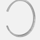 Thick Ribbed Silver Bracelet