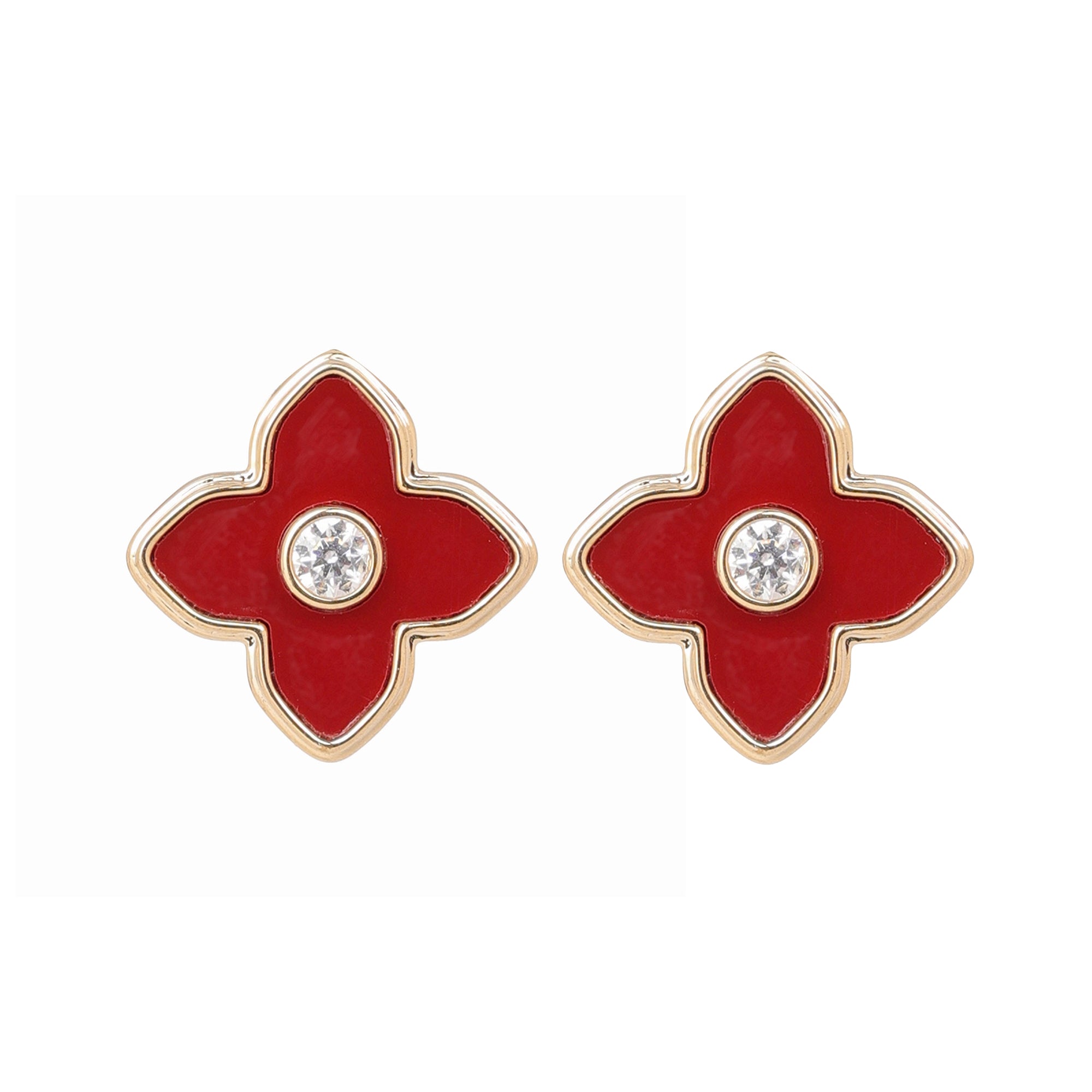 Clove Leaf Cubic Zirconia Earrings
