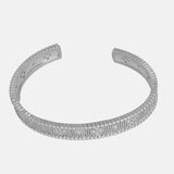 Thick Ribbed Silver Bracelet