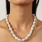 Glowing Up Gold Plated Dual Necklace With Adjustable Chain