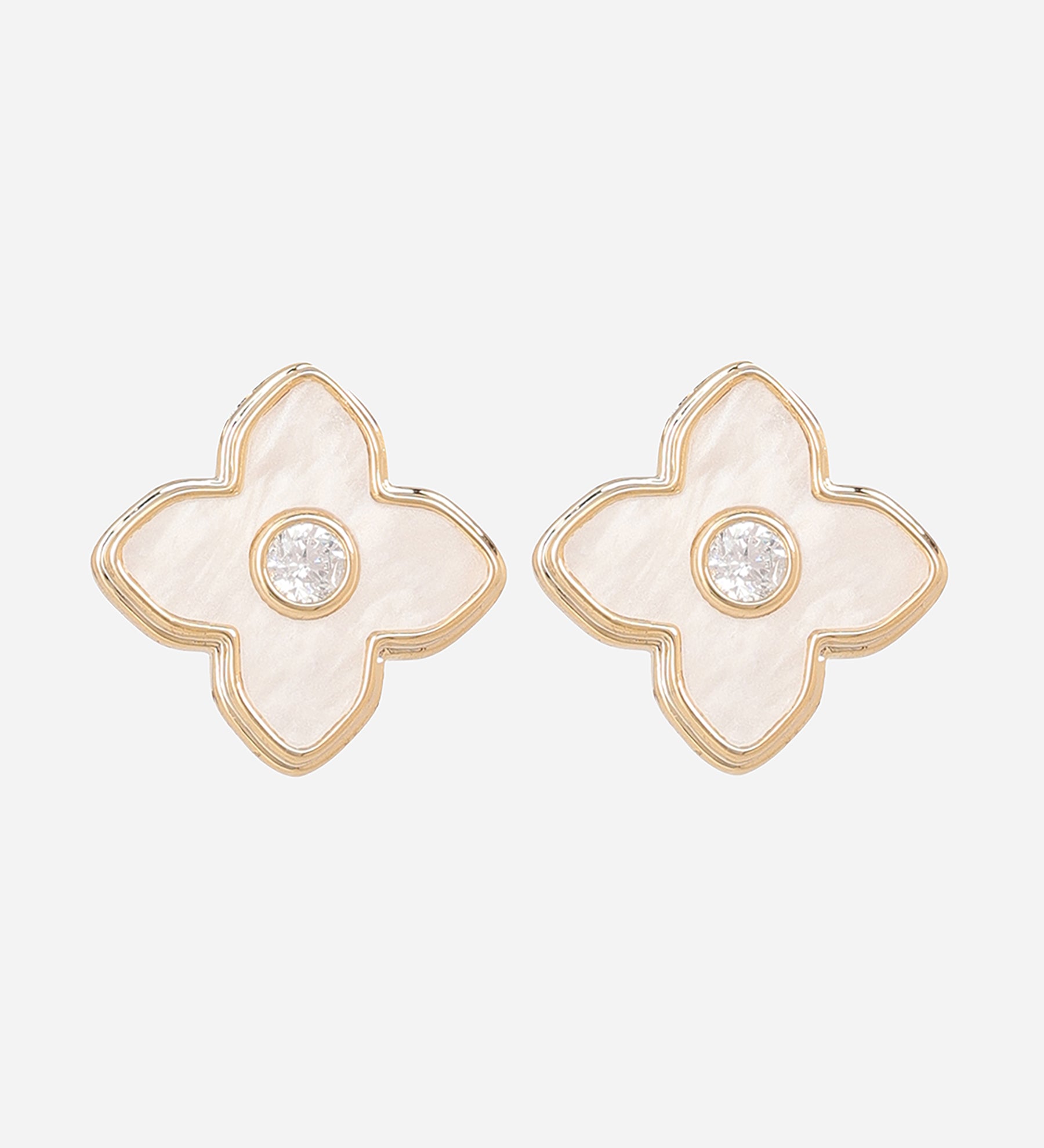 Clove Leaf Cubic Zirconia Earrings