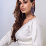 Purple Gold Plated Earrings