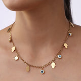 Evil eye and Hamsa Hand necklace