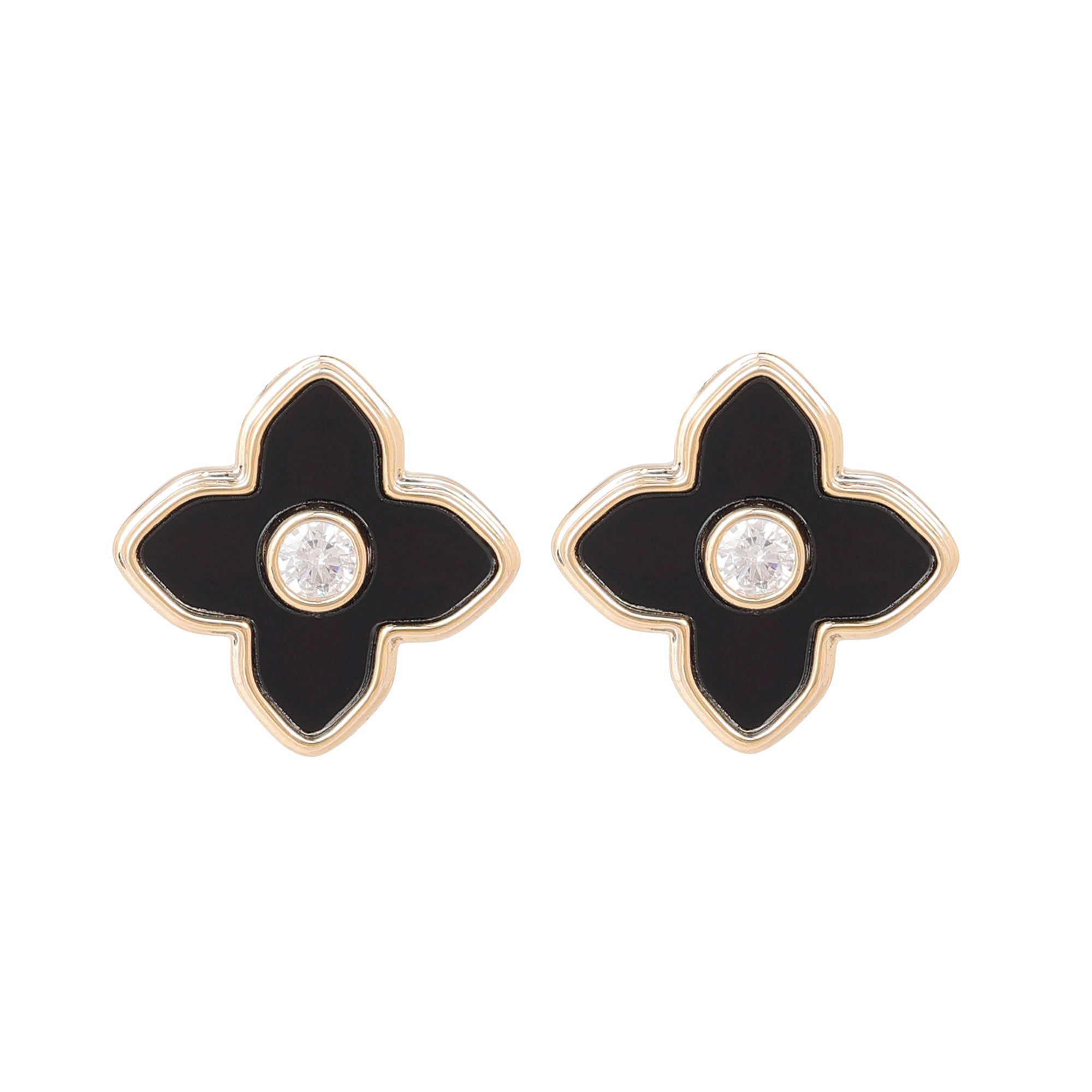 Clove Leaf Cubic Zirconia Earrings