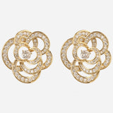 Square Shape Gold Plated White CZ Stone Earrings