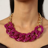 Pop Shiny Necklace With Adjustable Chain