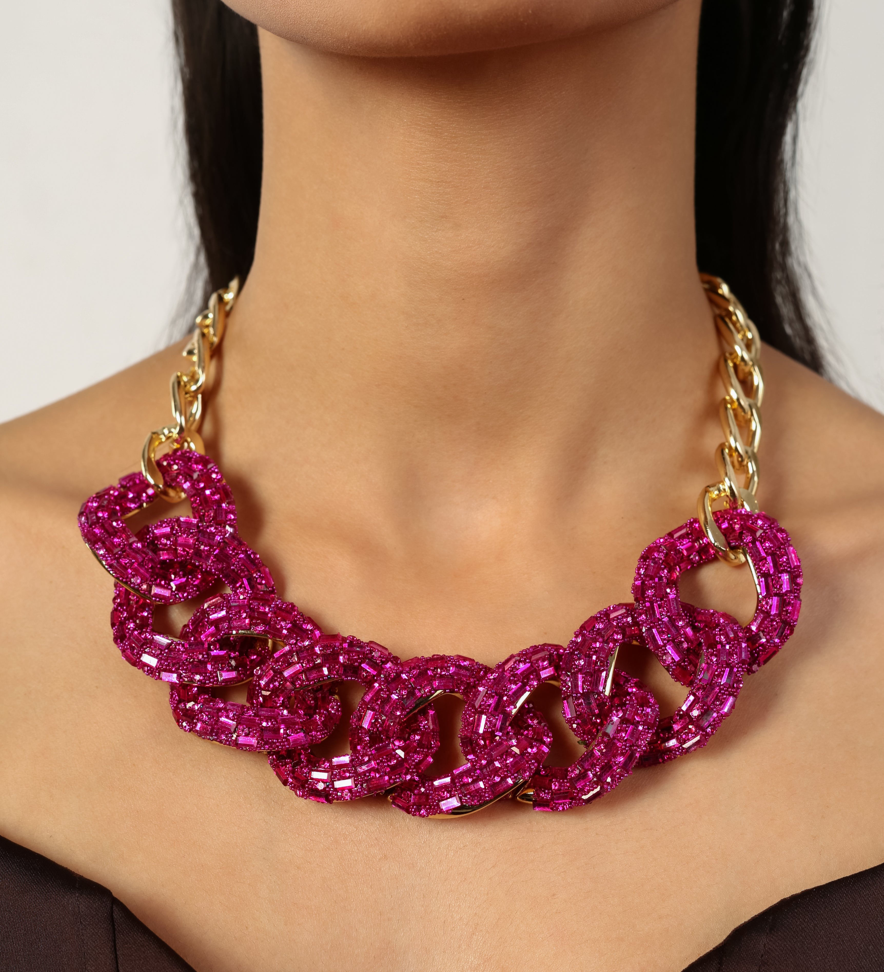 Pop Shiny Necklace With Adjustable Chain
