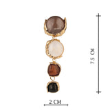 Gold Plated Multi CZ Stone Long Earrings