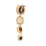 Gold Plated Multi CZ Stone Long Earrings