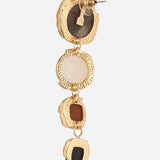 Gold Plated Multi CZ Stone Long Earrings