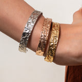 Hammered  Silver Bracelet Cuff