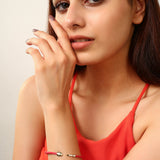 Gold Crimson Snake Cuff Bracelet