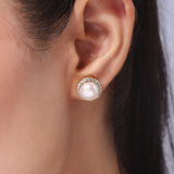 Gold Plated Anti-Tarnish White CZ Stone Earrings