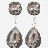 Green Cubic Zirconia Silver Plated Earrings