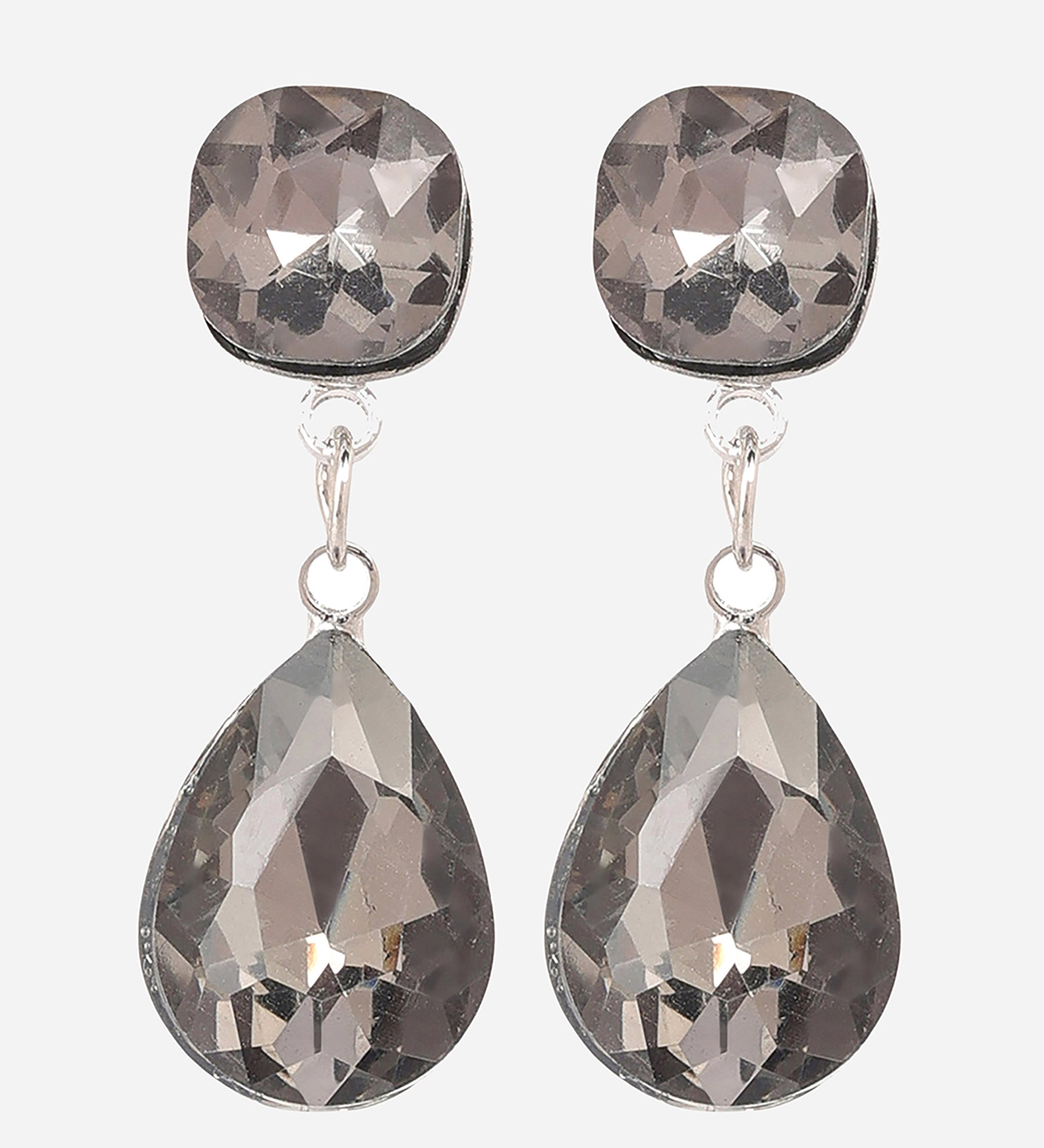 Green Cubic Zirconia Silver Plated Earrings