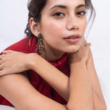 Gold Plated Long CZ Stone Earrings for Women