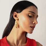 PEAS SHAPE GOLD PLATED ANTITARNISH EARRING