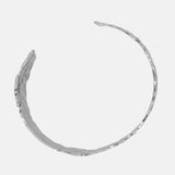 Hammered  Finished And Silver Plated Bracelet