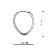 Silver Plated White CZ Stone Hoop Earrings