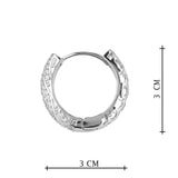 Silver Plated White CZ Stone Hoop Earrings