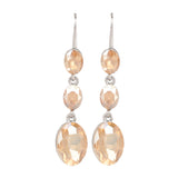 Champagne Cubic Zirconia Drop Earrings