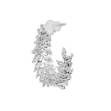 Silver Plated White CZ Stone Hoop Earrings