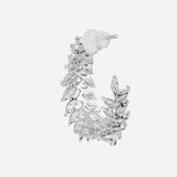 Silver Plated White CZ Stone Hoop Earrings