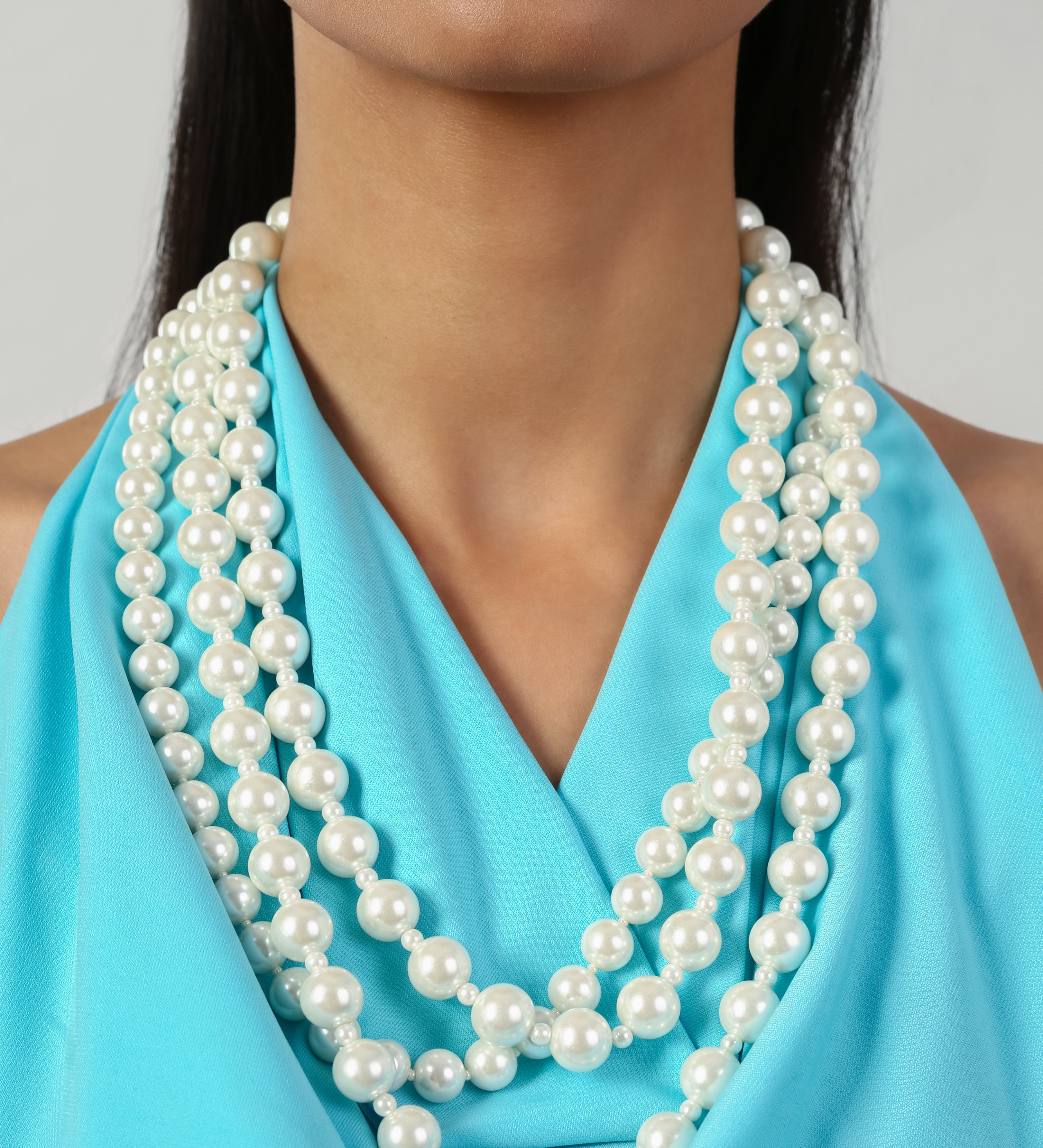Shell Pearl Three Layers Necklace