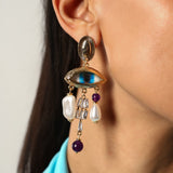 Nazar Flow Gold Plated Antitarnish Earring