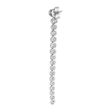 Silver Plated White CZ Stone Long Earrings