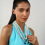 Shell Pearl Three Layers Necklace