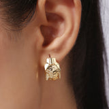 Gold Plated Anti-Tarnish White CZ Stone Panther Earrings