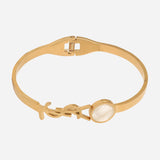Pearly Gold Bracelet Cuff