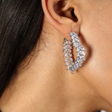 Leaf Style Antitarnish Cz Stone Earring