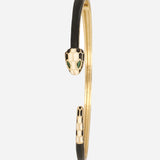 Green Serpentine Gold Bracelet Cuff