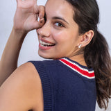 Gold Plated Mother Of Pearl Rabbit And Carrot Earrings  with Mother of Pearl and CZ Stone