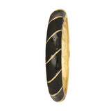 Black Enamel Gold Bracelet Cuff
