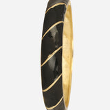 Black Enamel Gold Bracelet Cuff