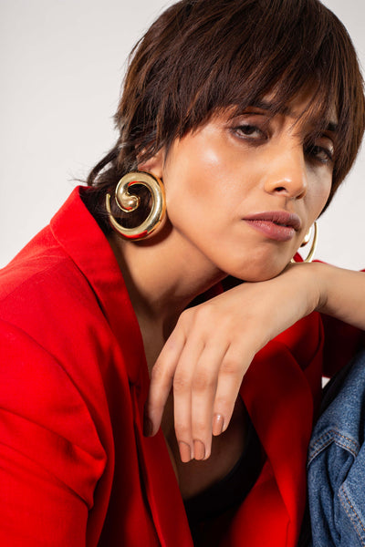 18k Gold Plated Coil Earrings