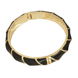 Black Enamel Gold Bracelet Cuff