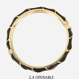 Black Enamel Gold Bracelet Cuff