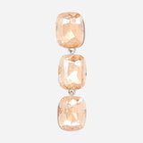 Three Drop Champagne Cubic Zirconia Earrings