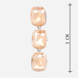 Three Drop Champagne Cubic Zirconia Earrings