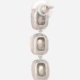 Three Drop Champagne Cubic Zirconia Earrings