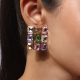 Gold Plated Multi CZ Stone Earrings