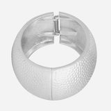 Thick  Hammered  Silver Bracelet Cuff